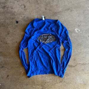 Vintage Y2K Harley Davidson Long Sleeve Graphic Tee, Women's Large - Blue Rhines